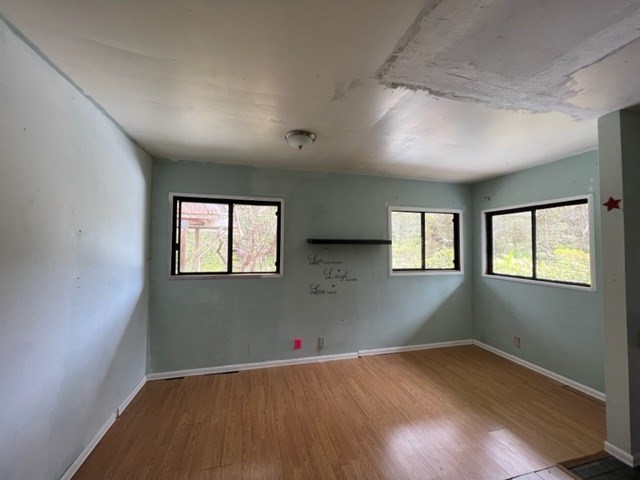 11-3715 Old Volcano Road Volcano, HI 96785 - Photo 6 of 14 an empty room with wooden floor and windows
