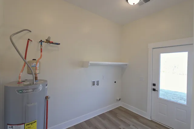 a view of a room with rack on the wall