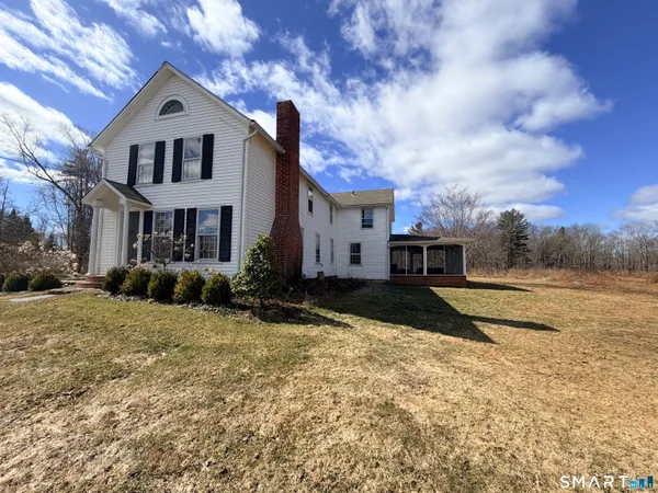 a front view of a house with a window