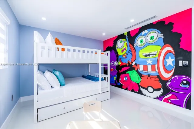 a bedroom with a bed and a bed