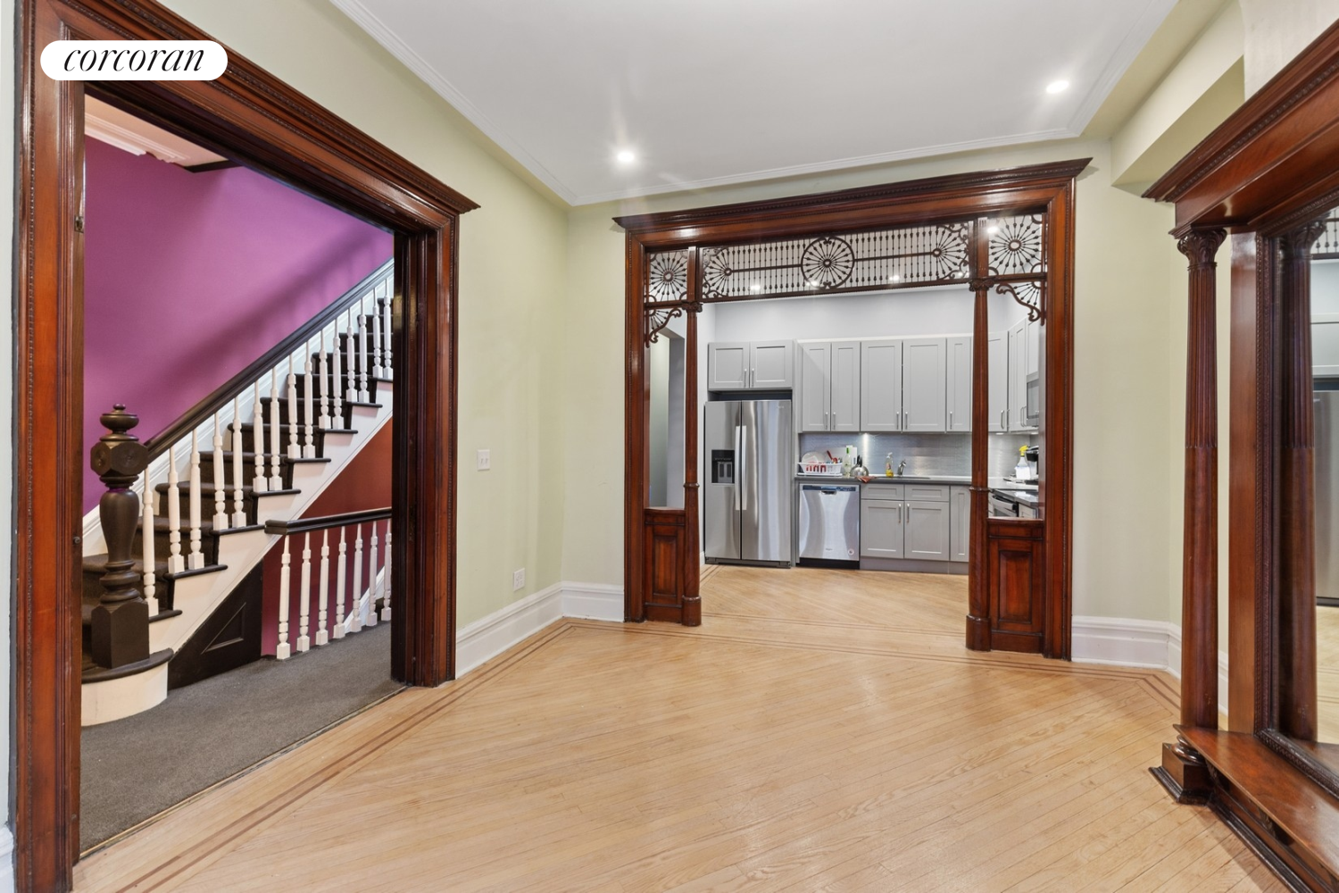 508 7th Street Brooklyn, NY 11215 - Photo 1 of 1 a view of a hallway with wooden shelves