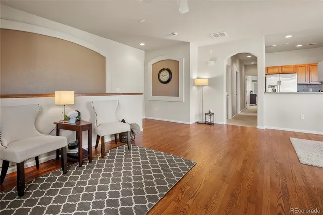 a living room with furniture