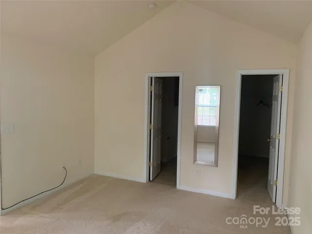 an empty room with closet