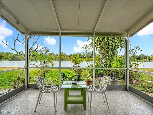 a view of an outdoor seating area