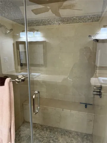 a bathroom with a shower