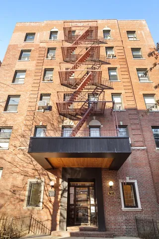 a front view of a building