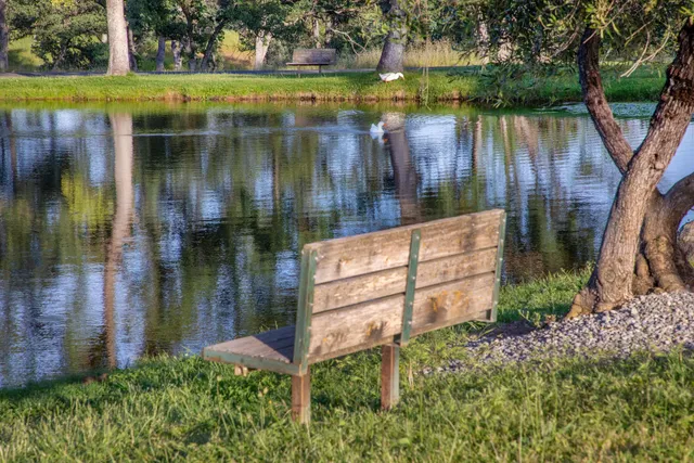 a view of a lake with houses