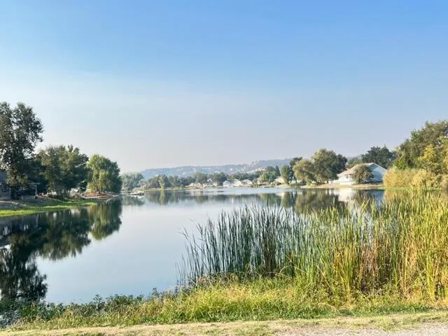 a view of a large building with beach