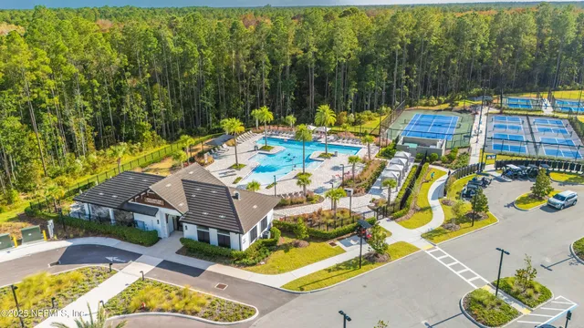 a view of a garage with a table and chairs