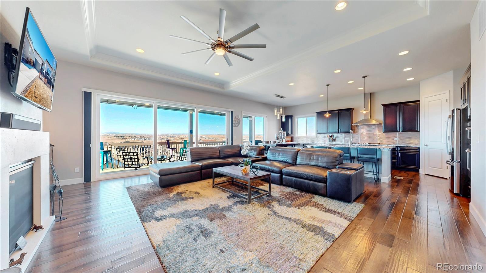 20249 Terrace View Drive Parker, CO 80134 - Photo 5 of 38 a living room with furniture and a fireplace