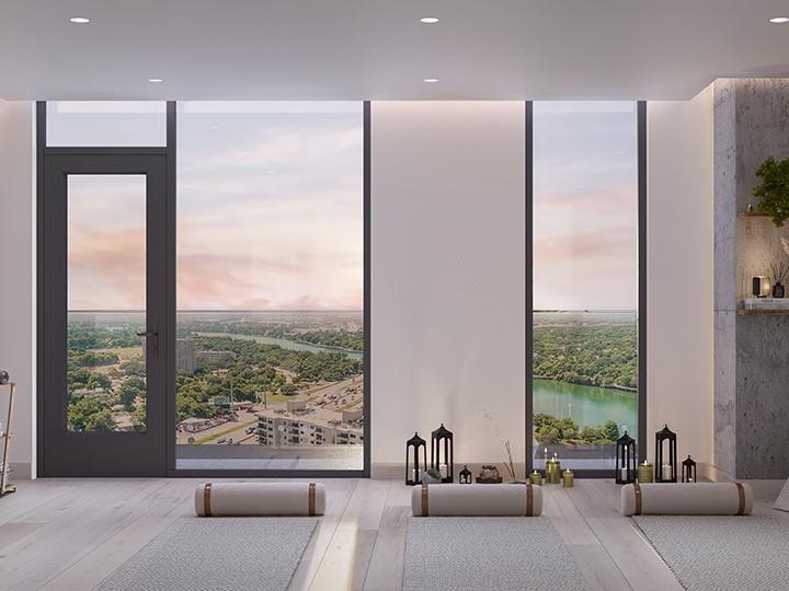 48 East Unit 1806 Avenue Austin, TX 78701 - Photo 14 of 20 a living room with furniture and large windows