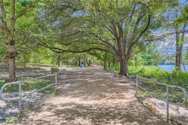 a view of backyard with green space