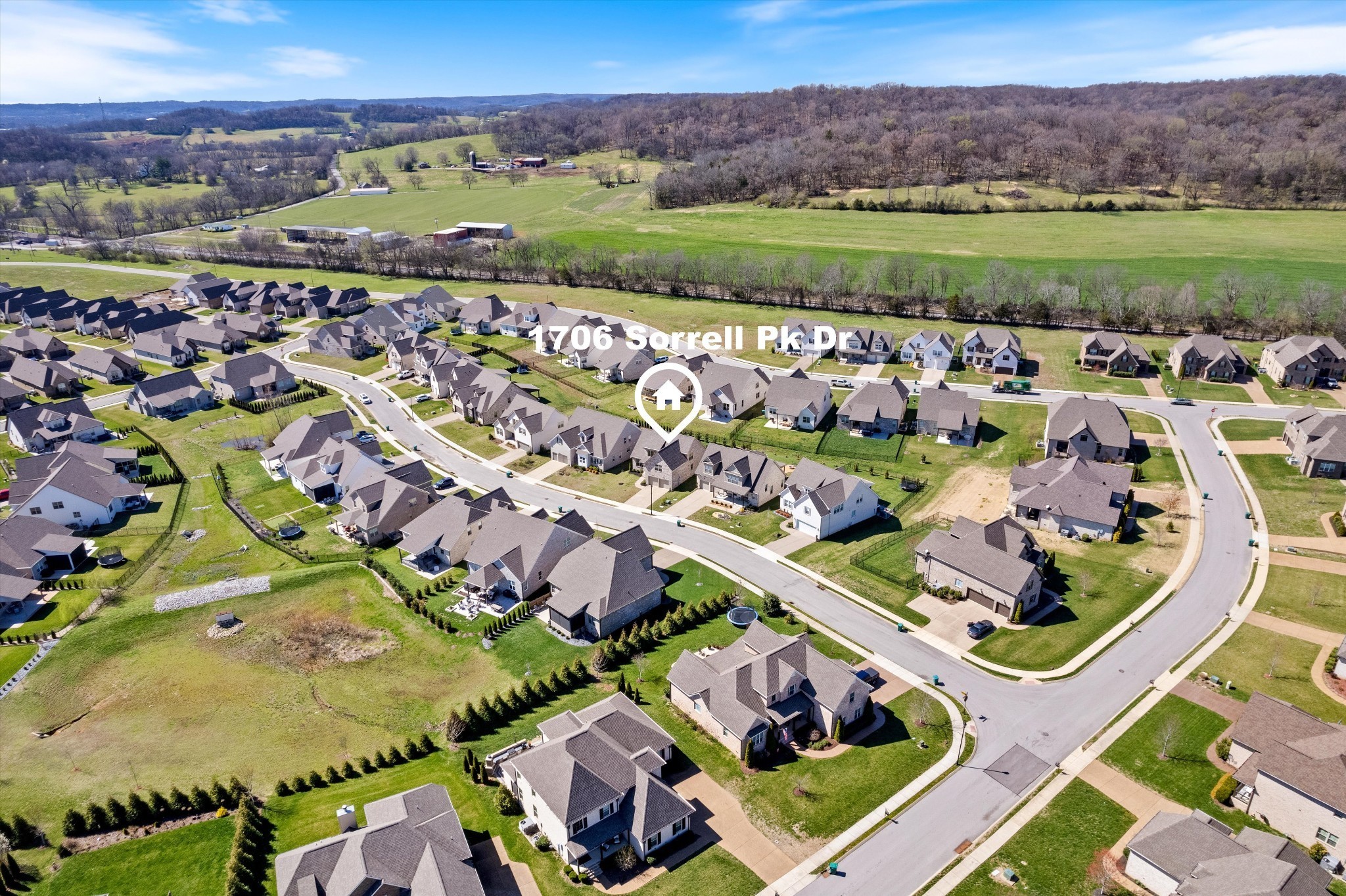 1706 Sorrell Pk Drive Spring Hill, TN 37174 - Photo 47 of 50 an aerial view of a house with a garden
