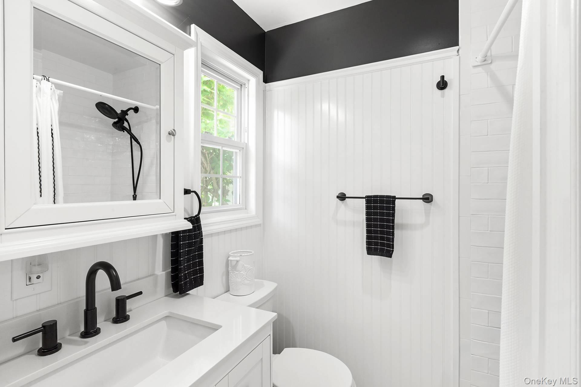 315 Old Salt Road Mattituck, NY 11952 - Photo 15 of 22 a bathroom with a sink and mirror with toilet