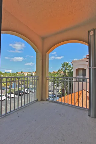 a view of balcony with city view