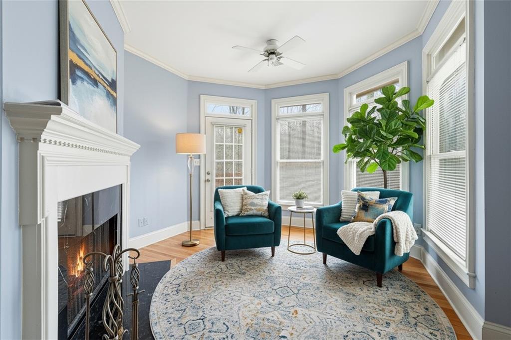 68 Old Mountain Road Northwest Powder Springs, GA 30127 - Photo 9 of 18 a living room with furniture and a fireplace