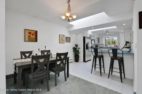 a view of a dining room and livingroom view