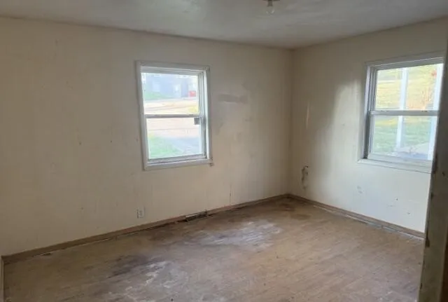 an empty room with a window