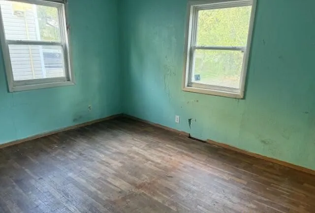 an empty room with a window