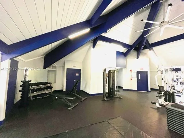 a gym room with gym equipment