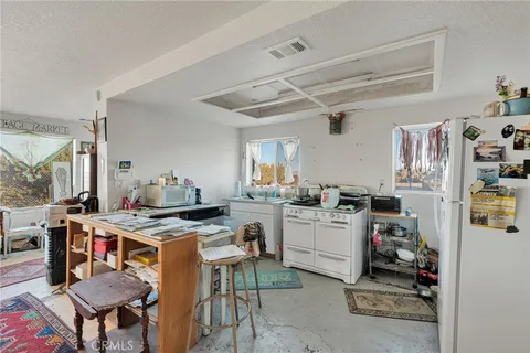 a room with a storage and utility