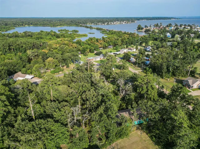 a view of a green field with lots of trees