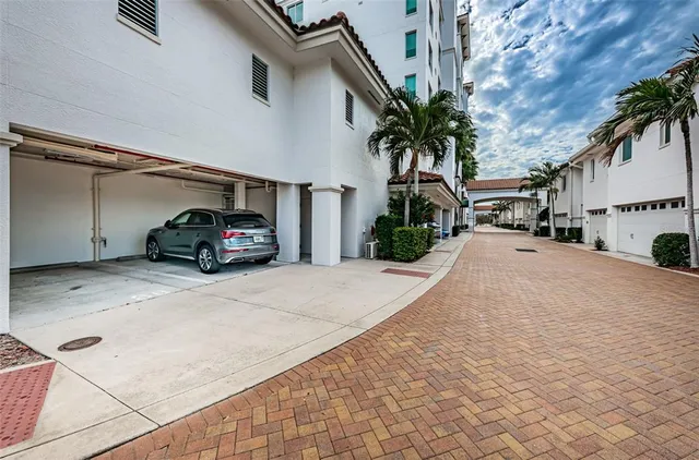 a car parked in front of a house