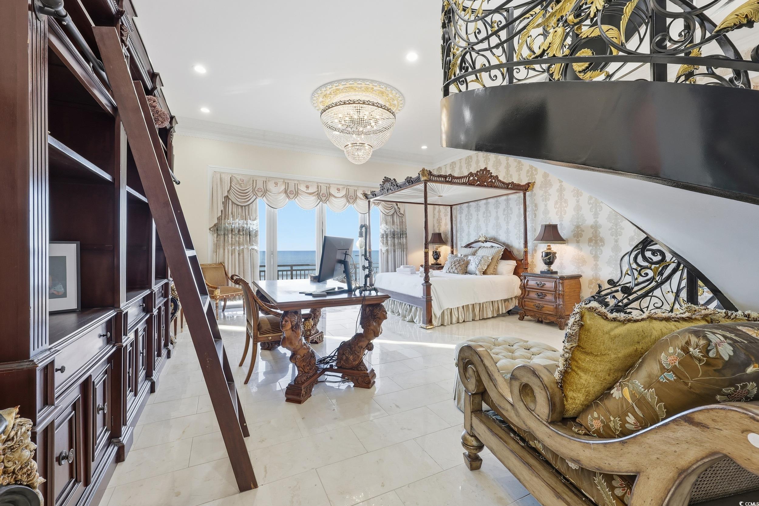 123 Pioneer Loop Georgetown, SC 29440 - Photo 16 of 40 Bedroom featuring ornamental molding, recessed lighting, and light tile patterned flooring