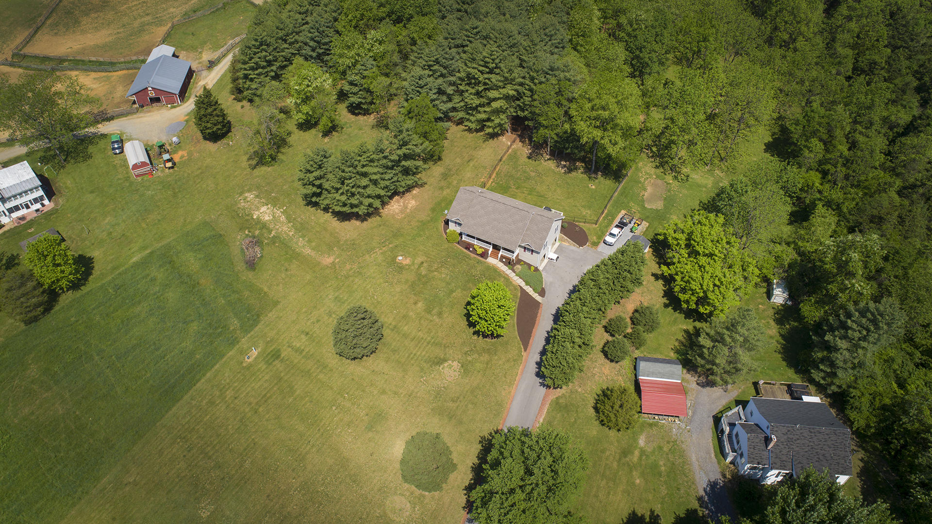 5533 Roanoke Road Troutville, VA 24175 - Photo 43 of 45 an aerial view of residential house with swimming pool
