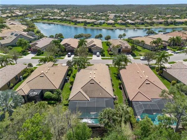 an aerial view of a house