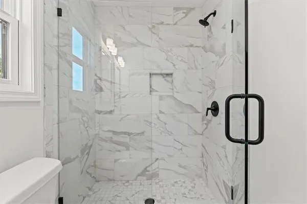 a bathroom with a shower