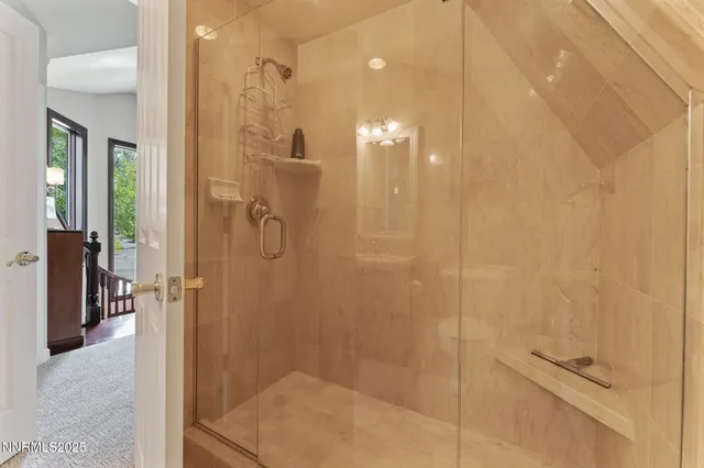 a view of a garden with an outdoor space