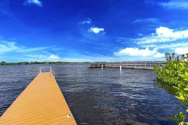 a view of a lake with outdoor space