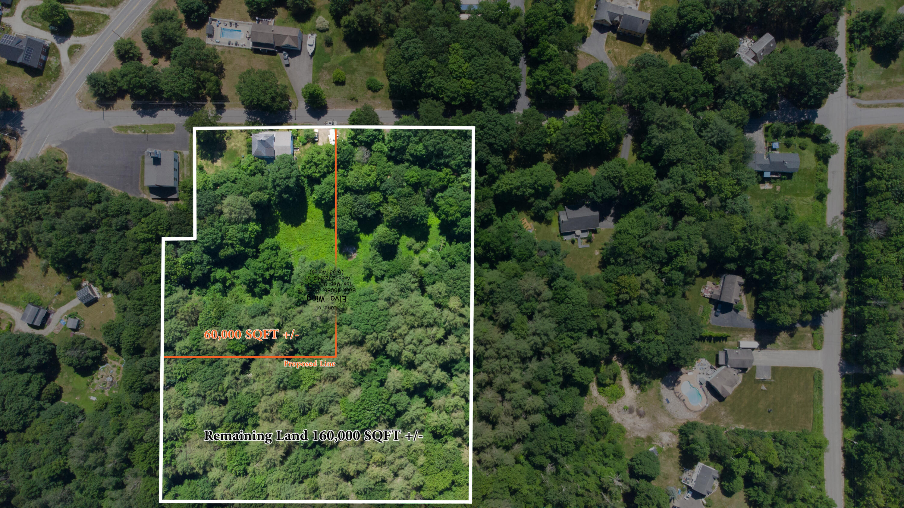 16 Wilson Road Gorham, ME 04038 - Photo 8 of 10 Drone Proposed Survey Line