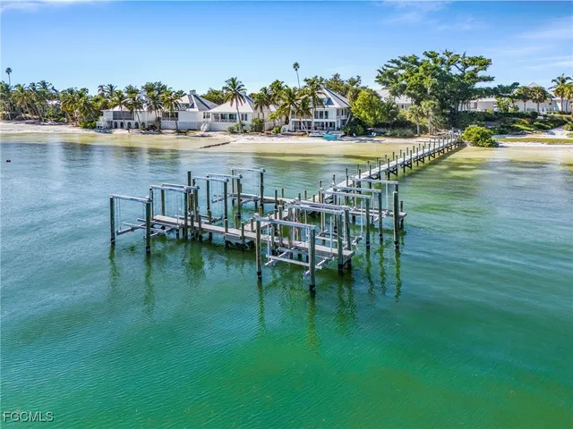 a view of a garden with an ocean