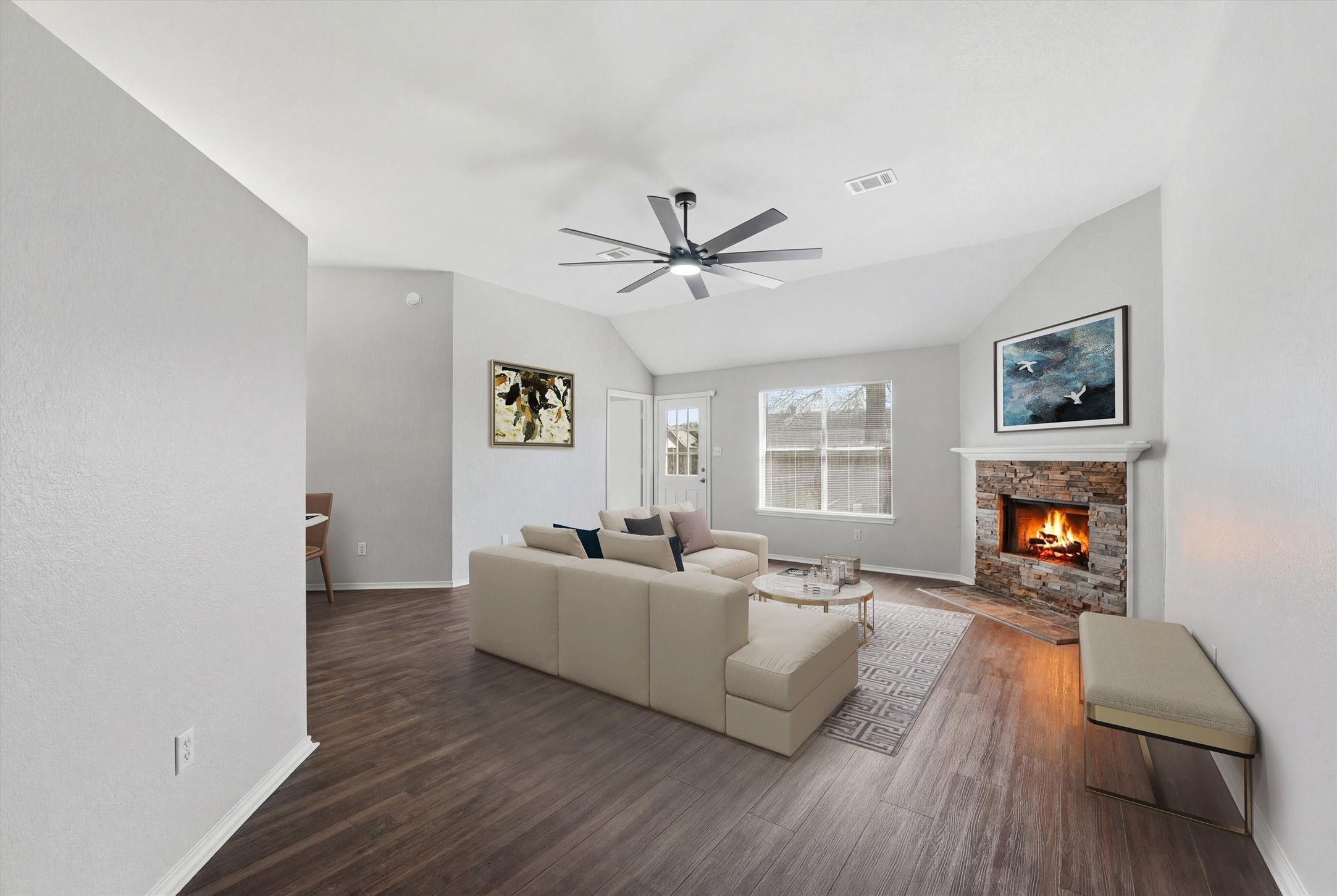 2618 Heather Knoll Drive Spring, TX 77373 - Photo 7 of 32 a living room with furniture and a fireplace