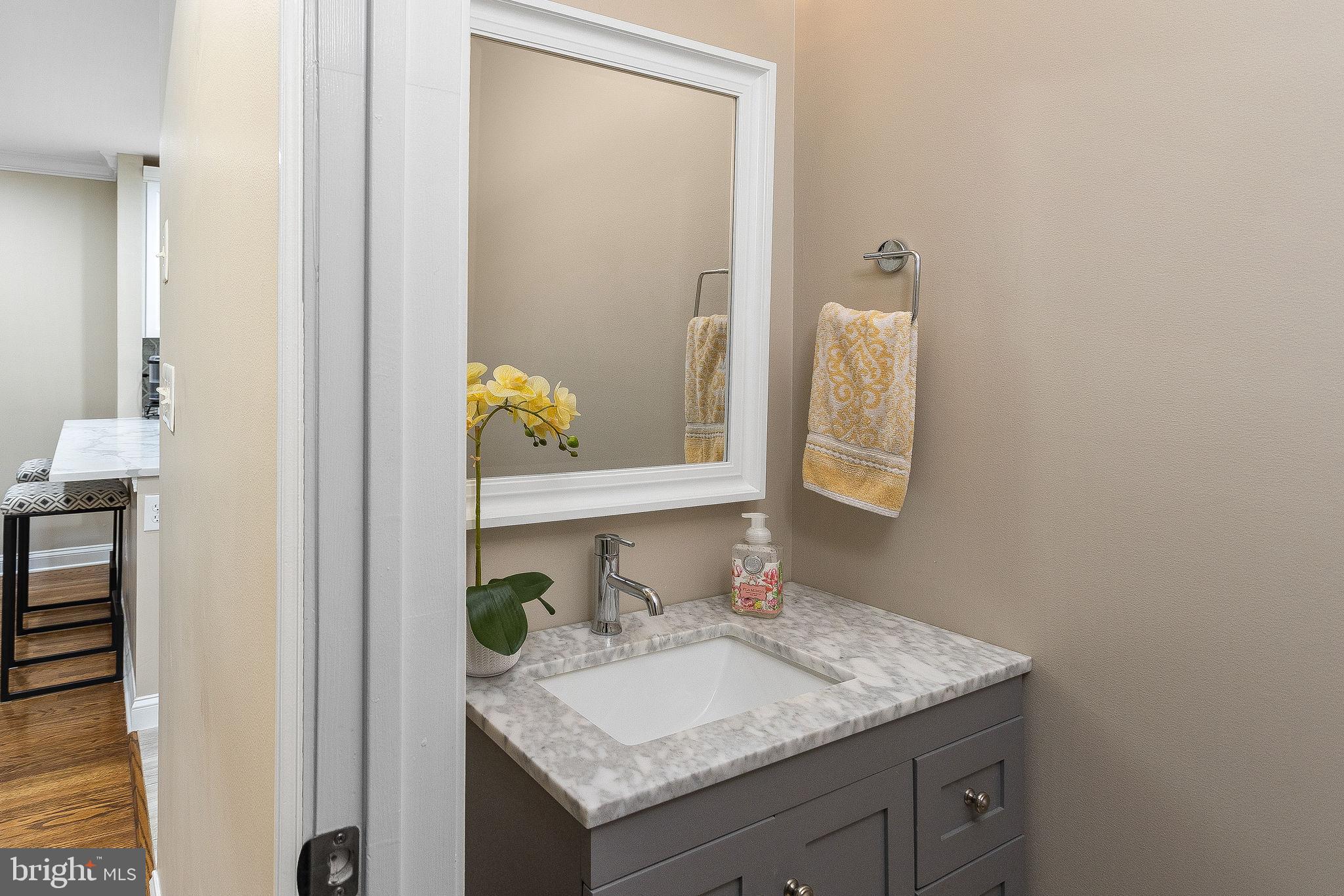 243 Colt Street Pennington, NJ 08534 - Photo 23 of 46 a bathroom with a granite countertop sink and a mirror