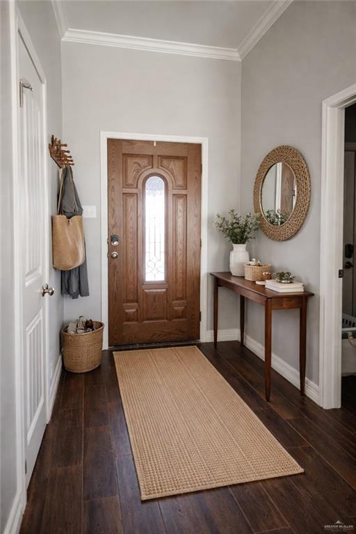 4894 County Road, Unit 2015 Odem, TX 78370 - Photo 15 of 20 Foyer with dark wood-type flooring and ornamental molding