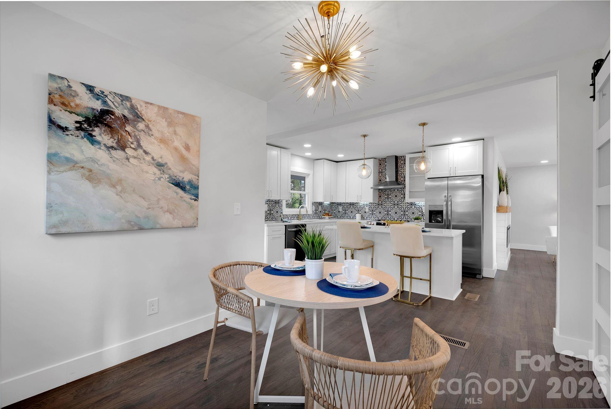 5413 Ruth Drive Charlotte, NC 28215 - Photo 10 of 29 a view of a dining room with furniture and wooden floor