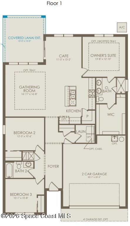 1454 Ridge Tree Drive Ormond Beach, FL 32174 - Photo 26 of 26 Cedar Floor Plan Right Handing Extended