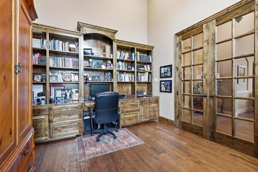 406 Spurgin Road Lucas, TX 75002 - Photo 4 of 39 Home office featuring dark wood-style floors and french doors
