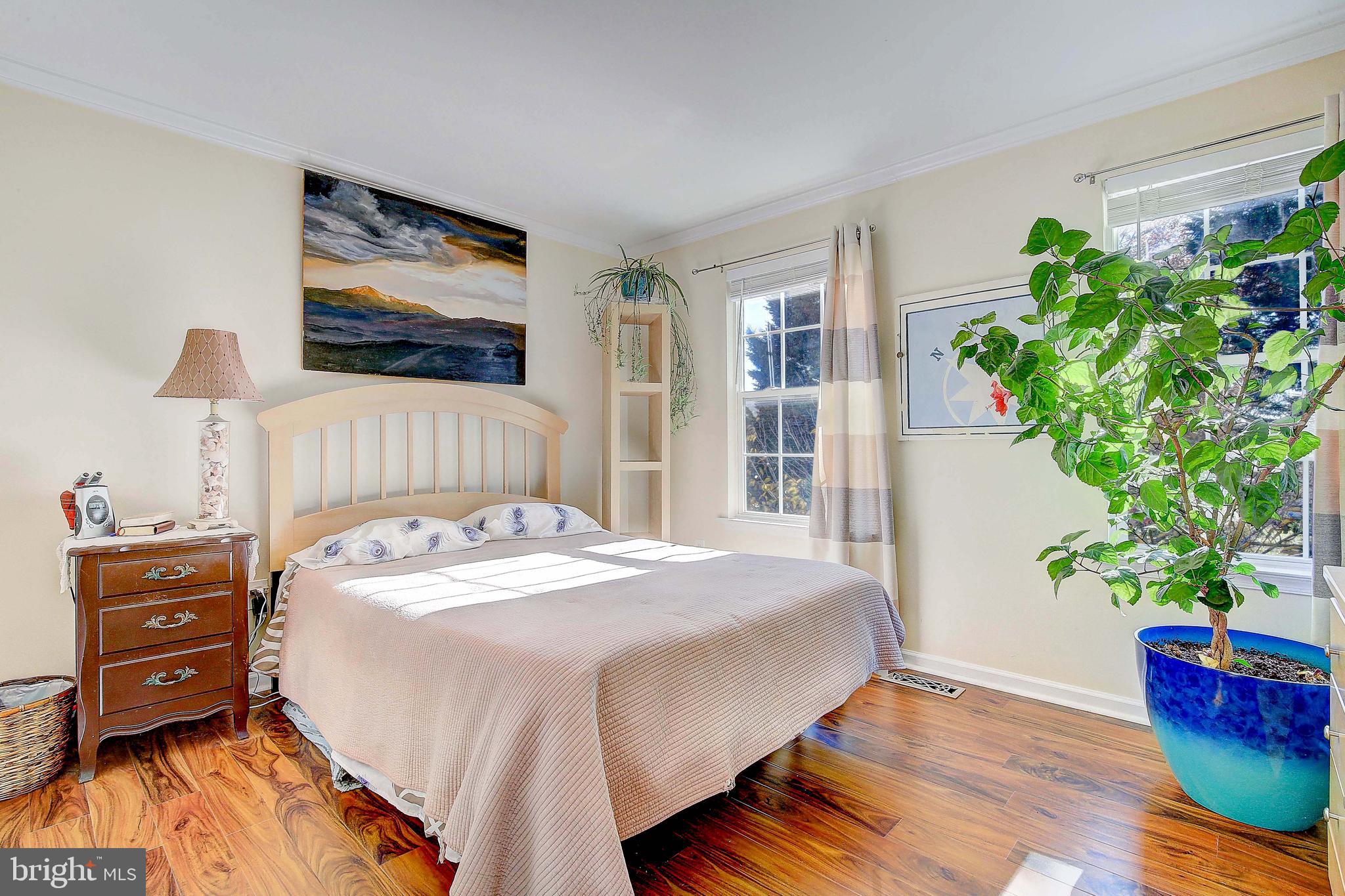 342 Metropolitan Boulevard Pasadena, MD 21122 - Photo 25 of 47 a bedroom with a bed and a potted plant