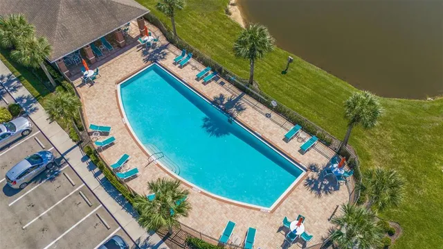 an aerial view of a house
