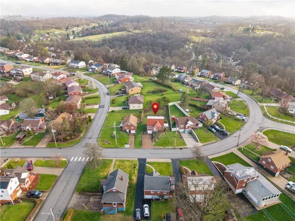 an aerial view of multiple house