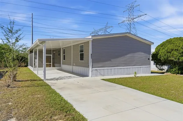 a view of a house with a patio