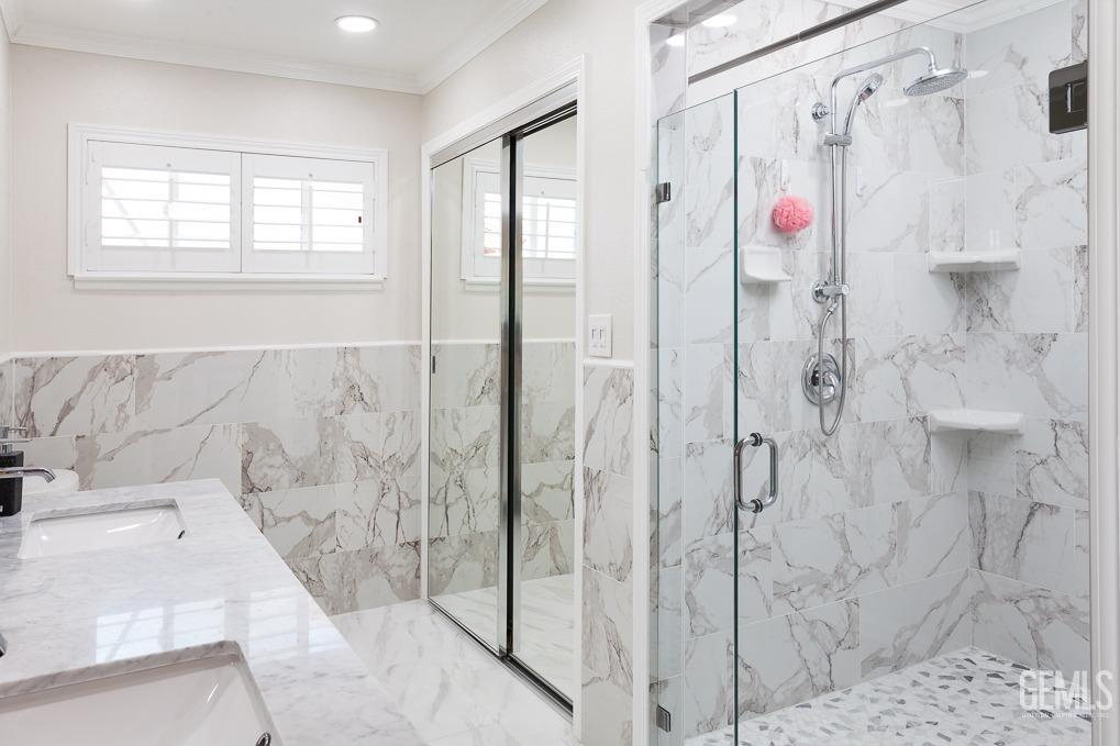 Undisclosed Address Ridgecrest, CA 93555 - Photo 14 of 23 a bathroom with a granite countertop shower and a mirror