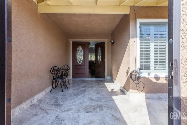 a view of front door with furniture