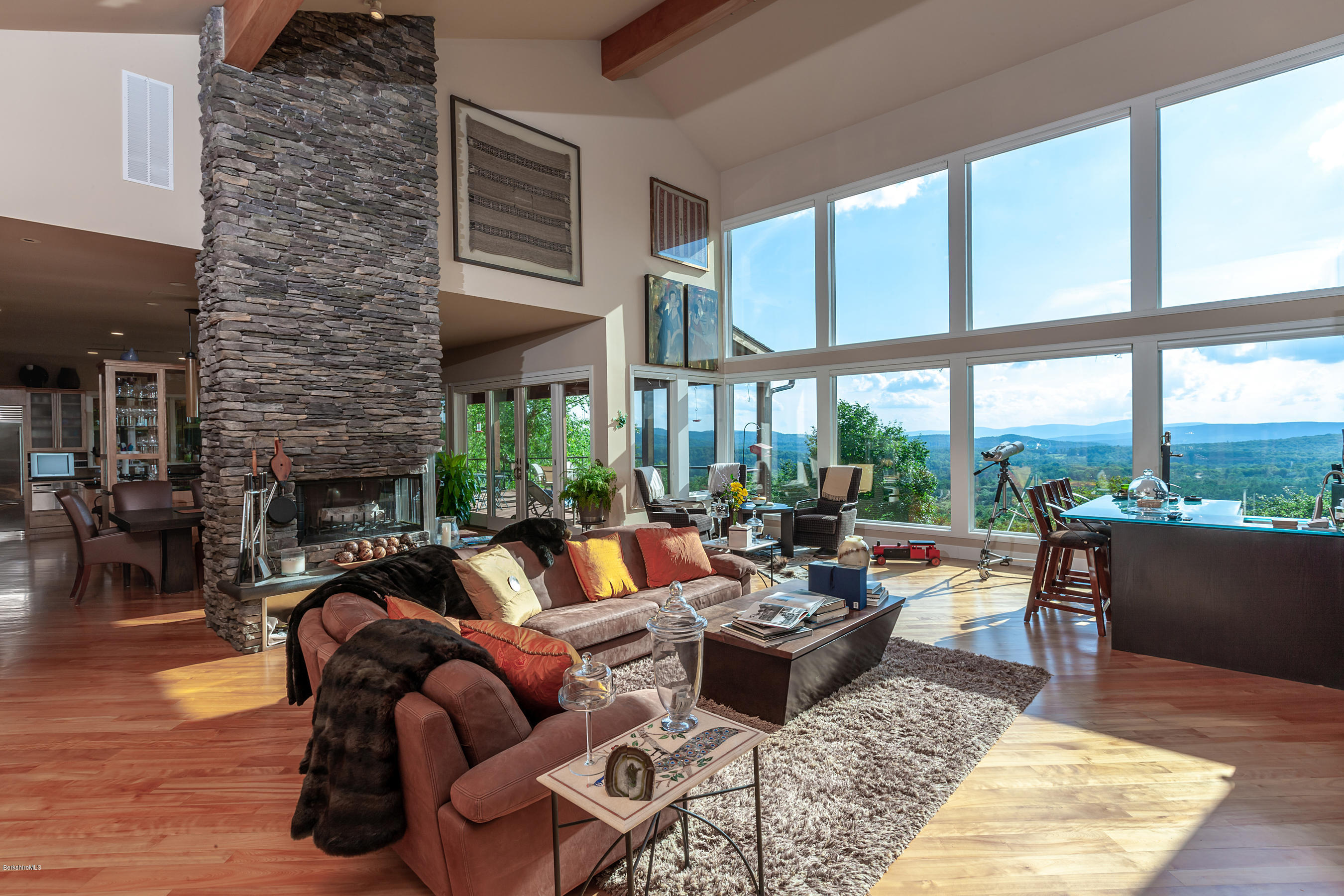179 Mt Hunger Road Monterey, MA 01245 - Photo 4 of 66 GREAT ROOM WITH A VIEW & FIREPLACE