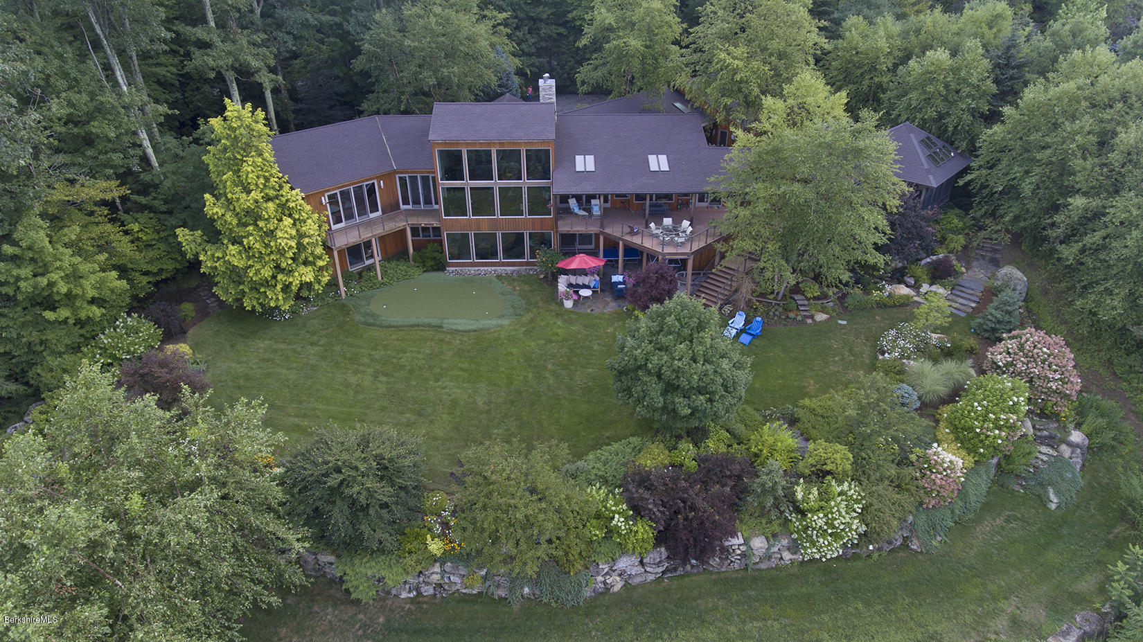 179 Mt Hunger Road Monterey, MA 01245 - Photo 66 of 66 REAR VIEW DRONE SHOT OF HOME