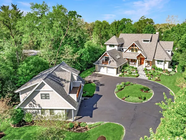 an aerial view of a house